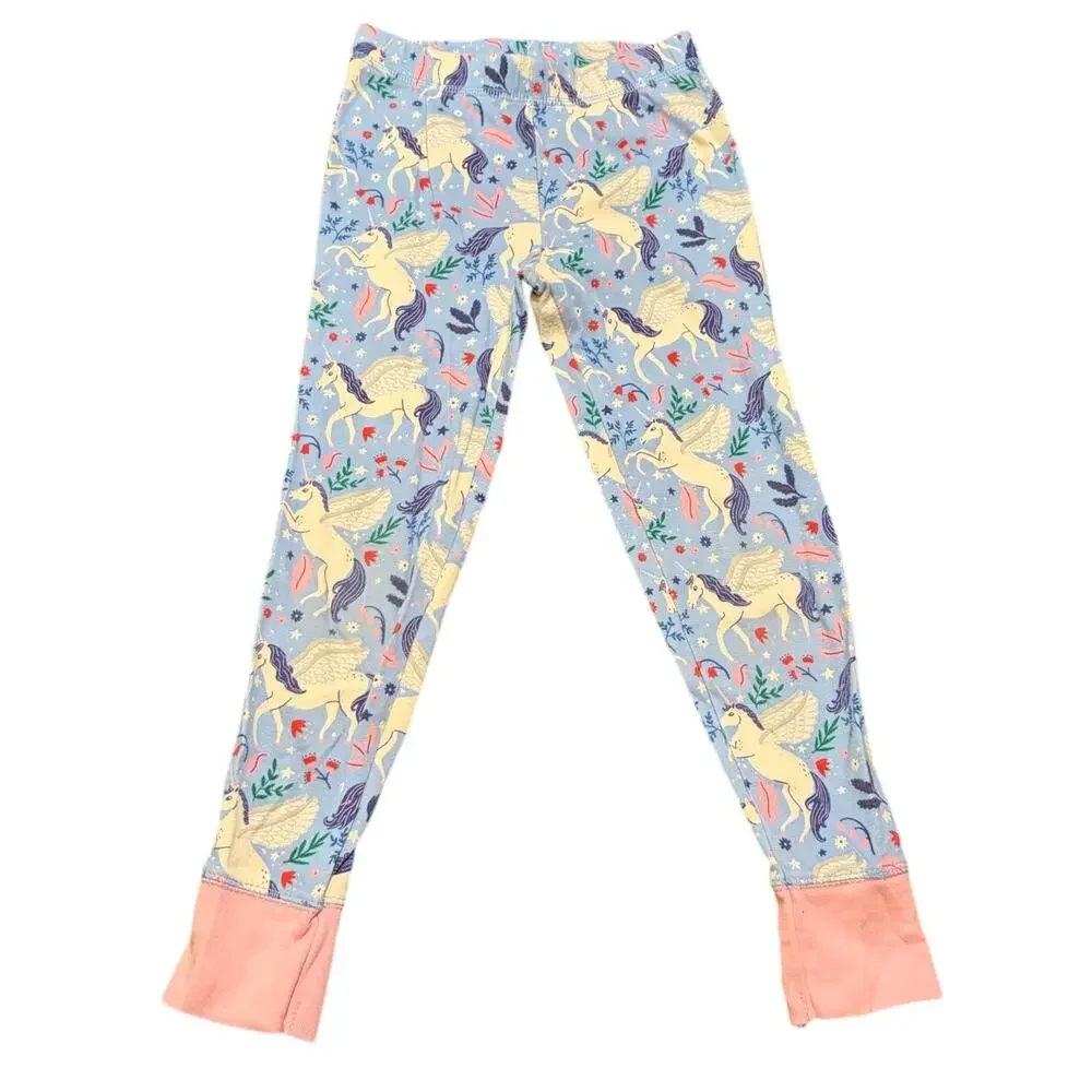 Mini Boden Pegasus Unicorn Pajamas Girls 6Y 116 Blue 2 Pc